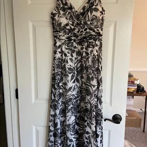 White house black market long floral dress